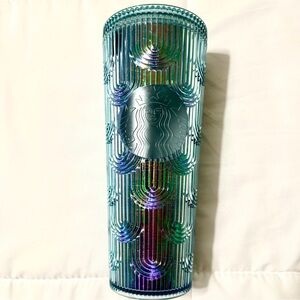 24oz Starbucks Iridescent Mermaid Scale Tumbler • Missing Straw